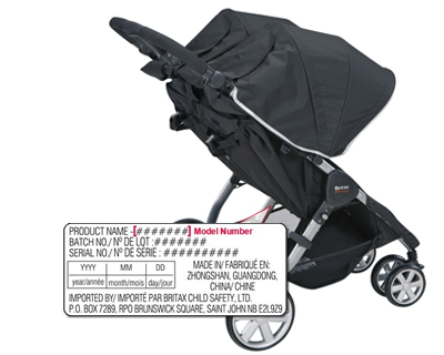 B-Agile Double Stroller Date of Manufacture Location