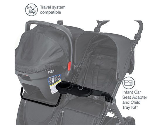 Britax® B-Lively™ Double Infant Car Seat Adapter and Child Tray Kit