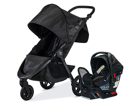 B-Free Travel System- Midnight- Left Facing - Side by Side